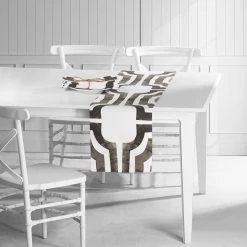 Best Sale 🔥 Exclusive Fabrics Mecca Printed Cotton Table Runner & Placemats Mecca Brown 💯 -Exclusive Fabrics SHOP Exclusive Fabrics Mecca Printed Cotton Table Runner 26 Placemats 2