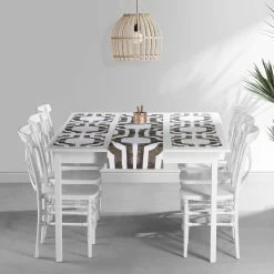 Best Sale 🔥 Exclusive Fabrics Mecca Printed Cotton Table Runner & Placemats Mecca Brown 💯