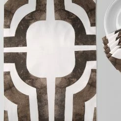 Best Sale 🔥 Exclusive Fabrics Mecca Printed Cotton Table Runner & Placemats Mecca Brown 💯 -Exclusive Fabrics SHOP Exclusive Fabrics Mecca Printed Cotton Table Runner 26 Placemats 4