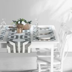 Best Sale 🔥 Exclusive Fabrics Mecca Printed Cotton Table Runner & Placemats Mecca Brown 💯 -Exclusive Fabrics SHOP Exclusive Fabrics Mecca Printed Cotton Table Runner 26 Placemats 6