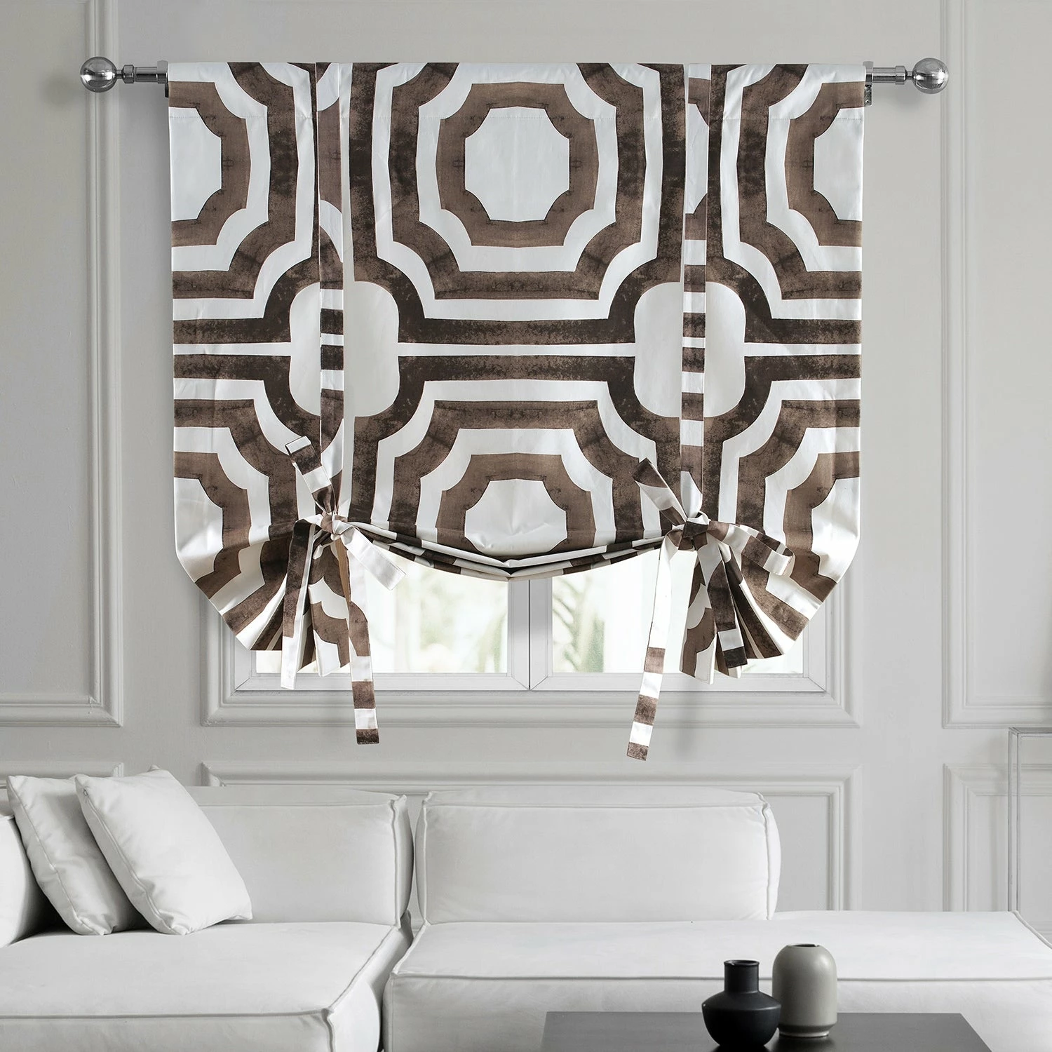 Coupon ✨ Exclusive Fabrics Mecca Printed Cotton Tie-Up Window Shade - 46 X 63 Mecca Brown ⌛ 4 Coupon ✨ Exclusive Fabrics Mecca Printed Cotton Tie-Up Window Shade - 46 X 63 Mecca Brown ⌛ - Image 2