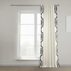 Exclusive Fabrics SHOP -Exclusive Fabrics SHOP Exclusive Fabrics Mecca Solid Cotton Bordered Curtain 281 Panel29 1