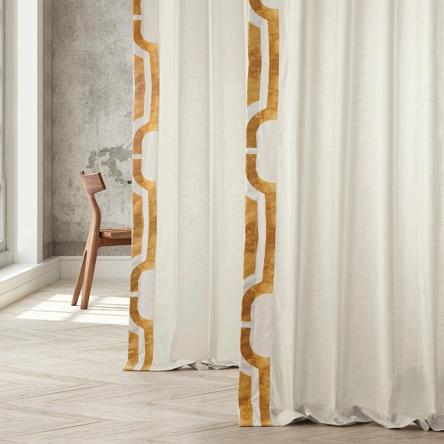 Best Pirce 👏 Exclusive Fabrics Mecca Solid Cotton Bordered Curtain (1 Panel) Mecca Grey 😀 8 Best Pirce 👏 Exclusive Fabrics Mecca Solid Cotton Bordered Curtain (1 Panel) Mecca Grey 😀 - Image 6