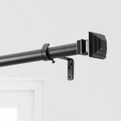 Coupon ✔️ Exclusive Fabrics Modern Square Extendable Metal Rod Set, 52 - 144 Nickel 🎁