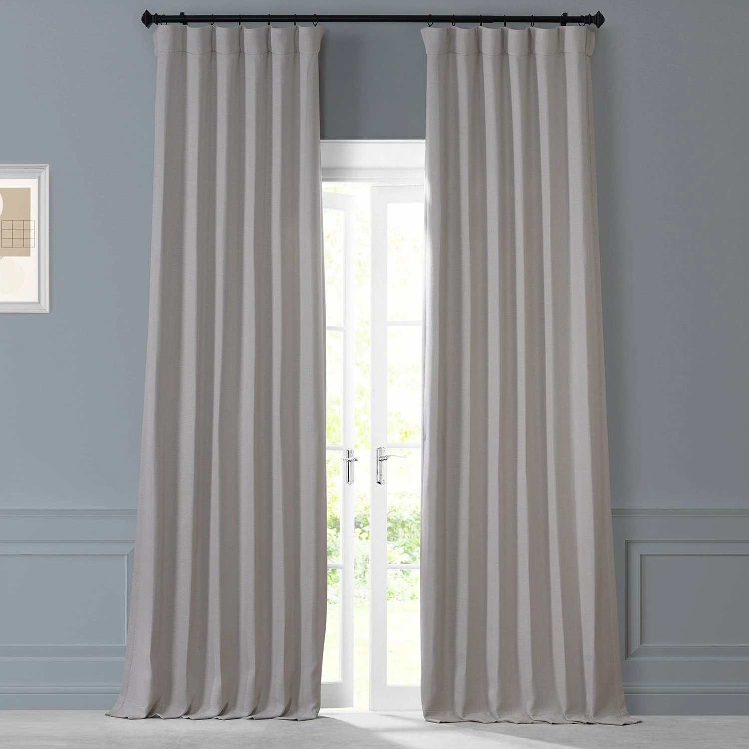 New 💯 Exclusive Fabrics Monochromatic Faux Linen Room Darkening Curtain Pair (2 Panels) Chicago Grey 😉 8 New 💯 Exclusive Fabrics Monochromatic Faux Linen Room Darkening Curtain Pair (2 Panels) Chicago Grey 😉 - Image 6