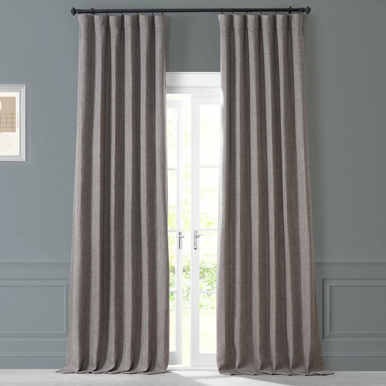 New 💯 Exclusive Fabrics Monochromatic Faux Linen Room Darkening Curtain Pair (2 Panels) Chicago Grey 😉 9 New 💯 Exclusive Fabrics Monochromatic Faux Linen Room Darkening Curtain Pair (2 Panels) Chicago Grey 😉 - Image 7