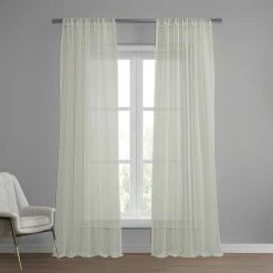 Budget 🎁 Exclusive Fabrics Montpellier Striped Linen Sheer Curtain (1 Panel) 🔥