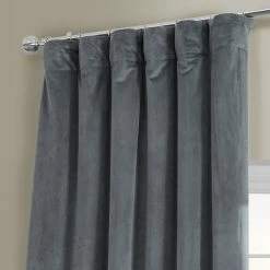 Top 10 😍 Exclusive Fabrics Natural Grey Velvet Blackout Curtain (1 Panel) 👏 -Exclusive Fabrics SHOP Exclusive Fabrics Natural Grey Velvet Blackout Curtain Panel 1