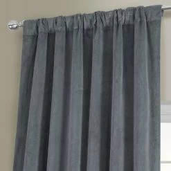 Top 10 😍 Exclusive Fabrics Natural Grey Velvet Blackout Curtain (1 Panel) 👏 -Exclusive Fabrics SHOP Exclusive Fabrics Natural Grey Velvet Blackout Curtain Panel 2