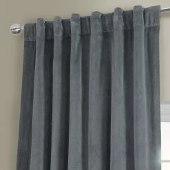 Top 10 😍 Exclusive Fabrics Natural Grey Velvet Blackout Curtain (1 Panel) 👏 -Exclusive Fabrics SHOP Exclusive Fabrics Natural Grey Velvet Blackout Curtain Panel 3
