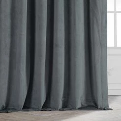 Top 10 😍 Exclusive Fabrics Natural Grey Velvet Blackout Curtain (1 Panel) 👏 -Exclusive Fabrics SHOP Exclusive Fabrics Natural Grey Velvet Blackout Curtain Panel 4