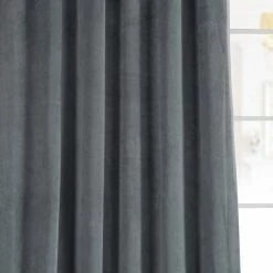 Top 10 😍 Exclusive Fabrics Natural Grey Velvet Blackout Curtain (1 Panel) 👏 -Exclusive Fabrics SHOP Exclusive Fabrics Natural Grey Velvet Blackout Curtain Panel 5