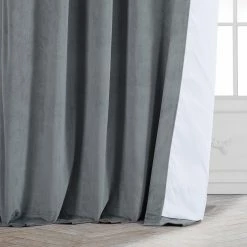 Top 10 😍 Exclusive Fabrics Natural Grey Velvet Blackout Curtain (1 Panel) 👏 -Exclusive Fabrics SHOP Exclusive Fabrics Natural Grey Velvet Blackout Curtain Panel 6