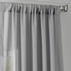 Best Pirce ✨ Exclusive Fabrics Nickel Faux Linen Sheer Curtain (1 Panel) 🎁 -Exclusive Fabrics SHOP Exclusive Fabrics Nickel Faux Linen Sheer Curtain Panel 2