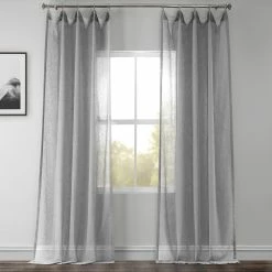 Best Pirce ✨ Exclusive Fabrics Nickel Faux Linen Sheer Curtain (1 Panel) 🎁