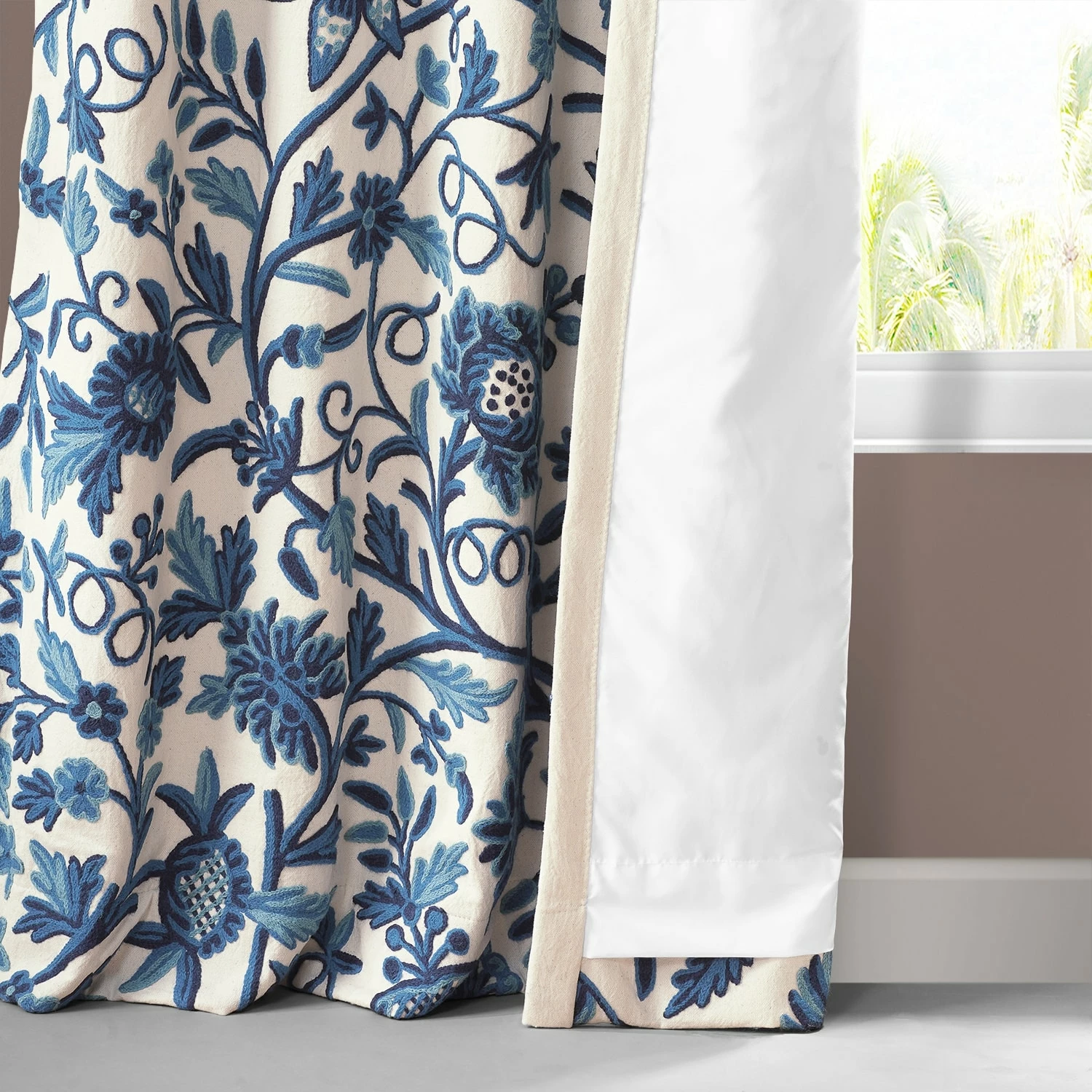 Buy 💯 Exclusive Fabrics Norway Embroidered Cotton Crewel Curtain (1 Panel) 😉 8 Buy 💯 Exclusive Fabrics Norway Embroidered Cotton Crewel Curtain (1 Panel) 😉 - Image 6