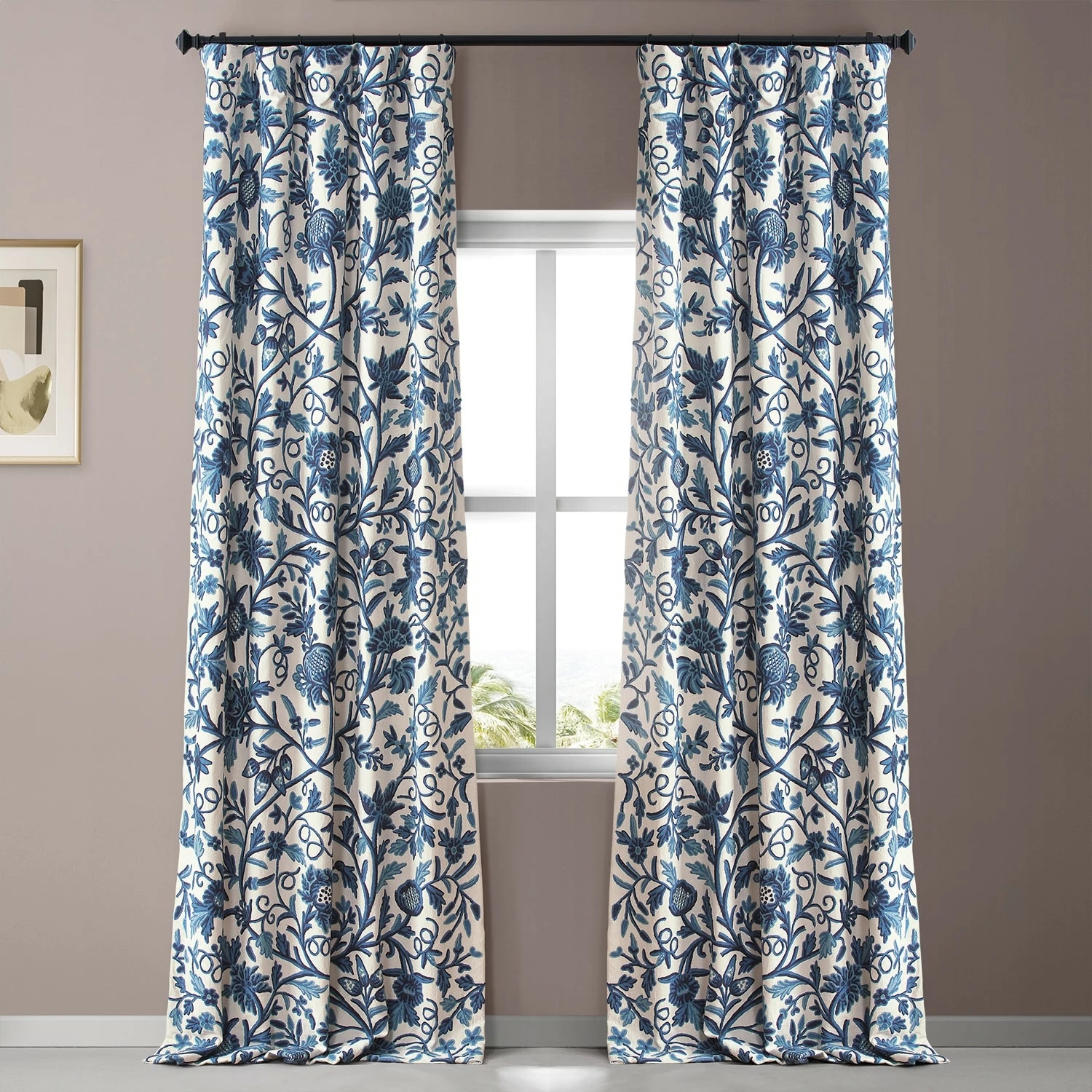 Buy 💯 Exclusive Fabrics Norway Embroidered Cotton Crewel Curtain (1 Panel) 😉 3 Buy 💯 Exclusive Fabrics Norway Embroidered Cotton Crewel Curtain (1 Panel) 😉