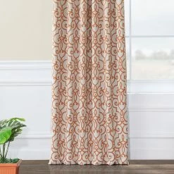 Deals 🔔 Exclusive Fabrics Nouveau Room Darkening Curtain Panel Pair (2 Panels) Nouveau Rust 🌟 -Exclusive Fabrics SHOP Exclusive Fabrics Nouveau Rust Print Blackout Curtain Panel Pair 77b39296 2aa6 4782 9cbc a30629cefc29