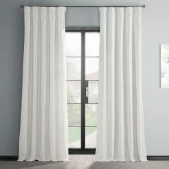 New ๐คฉ Exclusive Fabrics Ex. Fabrics Off-white Textured Faux Dupioni Silk Curtain Panel Off White ๐