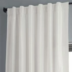 New 🤩 Exclusive Fabrics Ex. Fabrics Off-white Textured Faux Dupioni Silk Curtain Panel Off White 🔔 -Exclusive Fabrics SHOP Exclusive Fabrics Off white Vintage Faux Textured Dupioni Silk Curtain 3