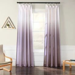 Buy ⌛ Exclusive Fabrics Ombre Faux Linen Semi Sheer Curtain (1 Panel) Ombre Blue 🤩 -Exclusive Fabrics SHOP Exclusive Fabrics Ombre Faux Linen Semi Sheer Curtain 5