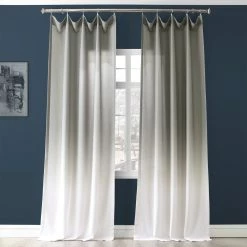 Buy ⌛ Exclusive Fabrics Ombre Faux Linen Semi Sheer Curtain (1 Panel) Ombre Blue 🤩 -Exclusive Fabrics SHOP Exclusive Fabrics Ombre Faux Linen Semi Sheer Curtain 6