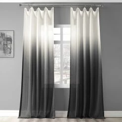 Buy ⌛ Exclusive Fabrics Ombre Faux Linen Semi Sheer Curtain (1 Panel) Ombre Blue 🤩 -Exclusive Fabrics SHOP Exclusive Fabrics Ombre Faux Linen Semi Sheer Curtain 7