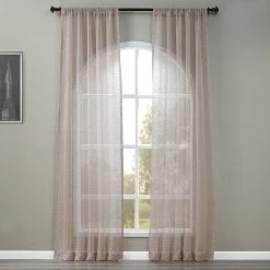 Brand new 🛒 Exclusive Fabrics Open Weave Linen Sheer Curtain (1 Panel) White ⌛