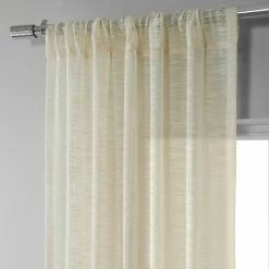 Outlet 😍 Exclusive Fabrics Open Weave Cream Linen Sheer Curtain (1 Panel) 👍 -Exclusive Fabrics SHOP Exclusive Fabrics Open Weave Cream Linen Sheer Curtain 281 Panel29 3