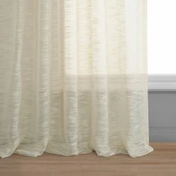 Outlet 😍 Exclusive Fabrics Open Weave Cream Linen Sheer Curtain (1 Panel) 👍 -Exclusive Fabrics SHOP Exclusive Fabrics Open Weave Cream Linen Sheer Curtain 281 Panel29 4