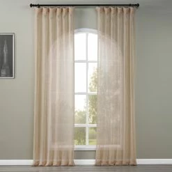 Best reviews of 😍 Exclusive Fabrics Open Weave Natural Linen Sheer Curtain (1 Panel) 🎉