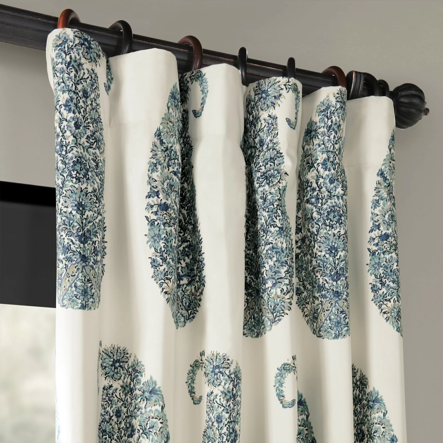 Wholesale 🛒 Exclusive Fabrics Paisley Park Printed Cotton Twill Curtain (1 Panel) Paisley Park Blue 👏 4 Wholesale 🛒 Exclusive Fabrics Paisley Park Printed Cotton Twill Curtain (1 Panel) Paisley Park Blue 👏 - Image 2