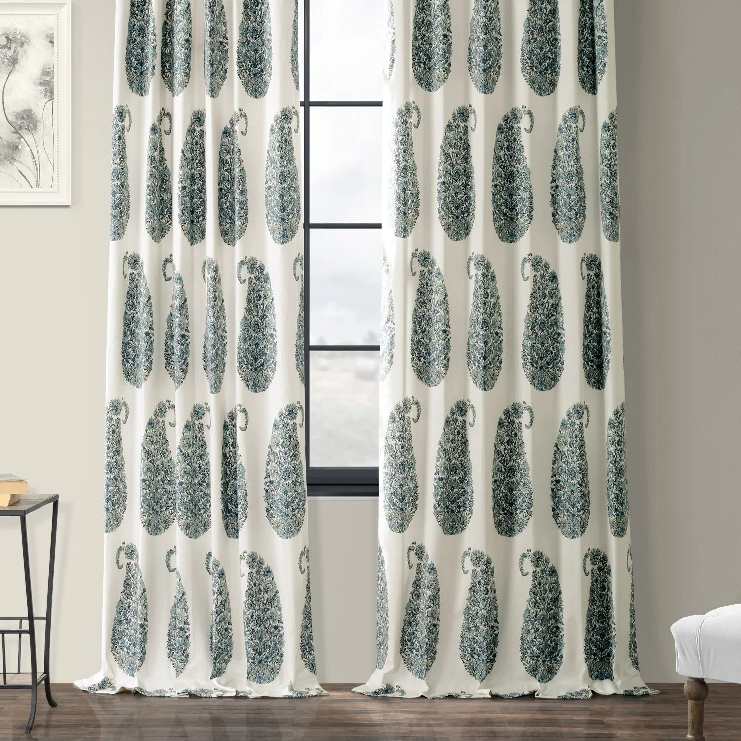 Wholesale 🛒 Exclusive Fabrics Paisley Park Printed Cotton Twill Curtain (1 Panel) Paisley Park Blue 👏 8 Wholesale 🛒 Exclusive Fabrics Paisley Park Printed Cotton Twill Curtain (1 Panel) Paisley Park Blue 👏 - Image 6