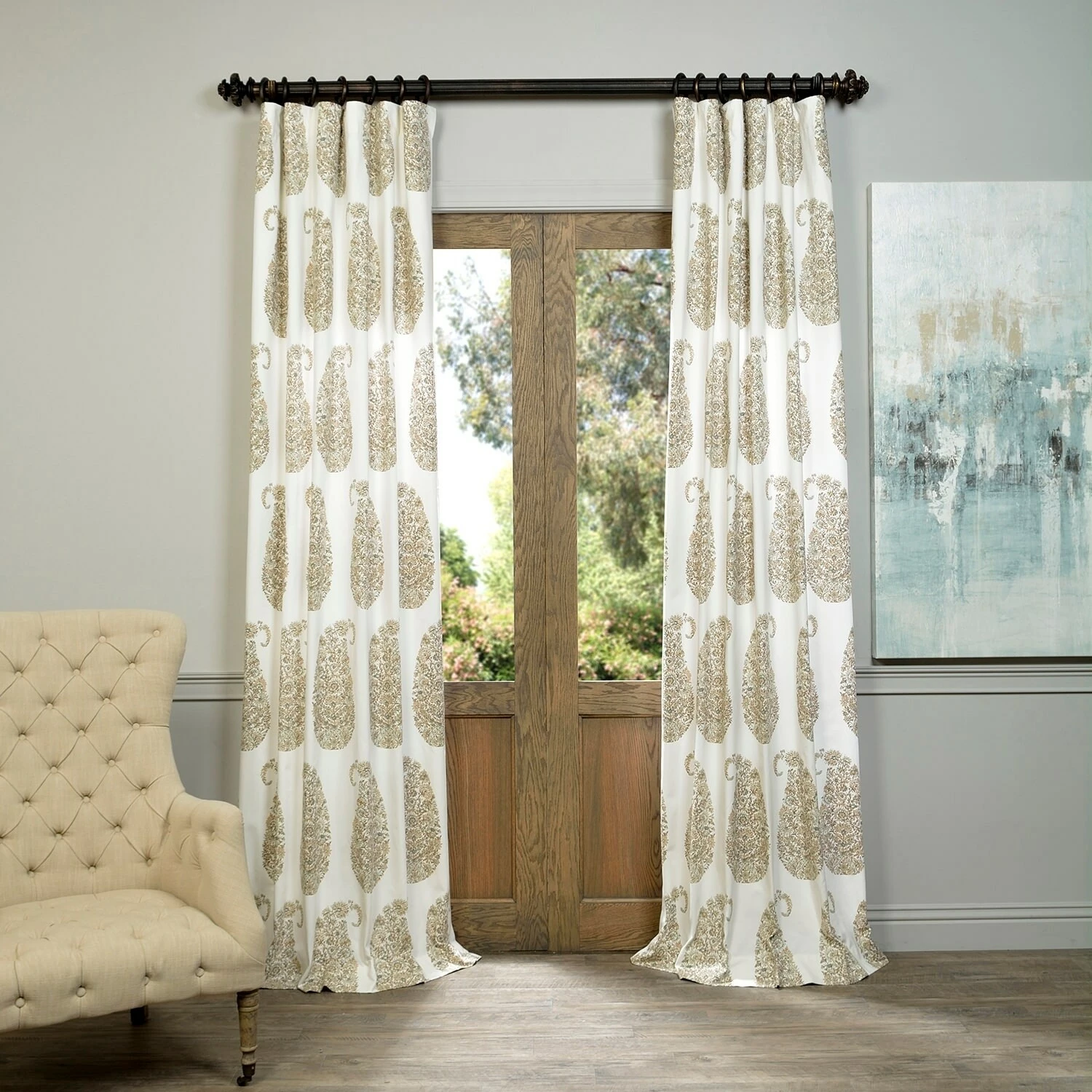 Wholesale 🛒 Exclusive Fabrics Paisley Park Printed Cotton Twill Curtain (1 Panel) Paisley Park Blue 👏 14 Wholesale 🛒 Exclusive Fabrics Paisley Park Printed Cotton Twill Curtain (1 Panel) Paisley Park Blue 👏 - Image 12