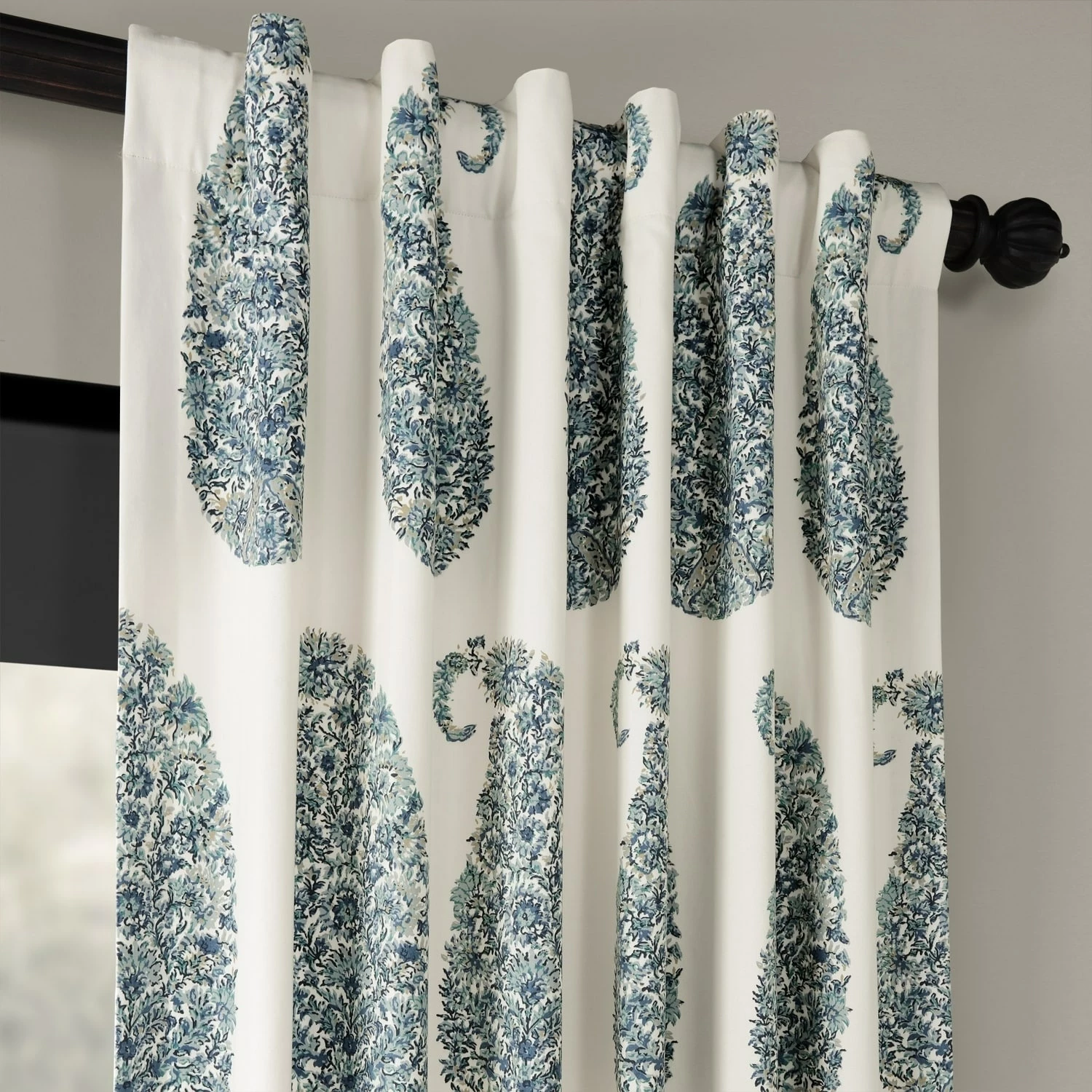 Wholesale 🛒 Exclusive Fabrics Paisley Park Printed Cotton Twill Curtain (1 Panel) Paisley Park Blue 👏 6 Wholesale 🛒 Exclusive Fabrics Paisley Park Printed Cotton Twill Curtain (1 Panel) Paisley Park Blue 👏 - Image 4