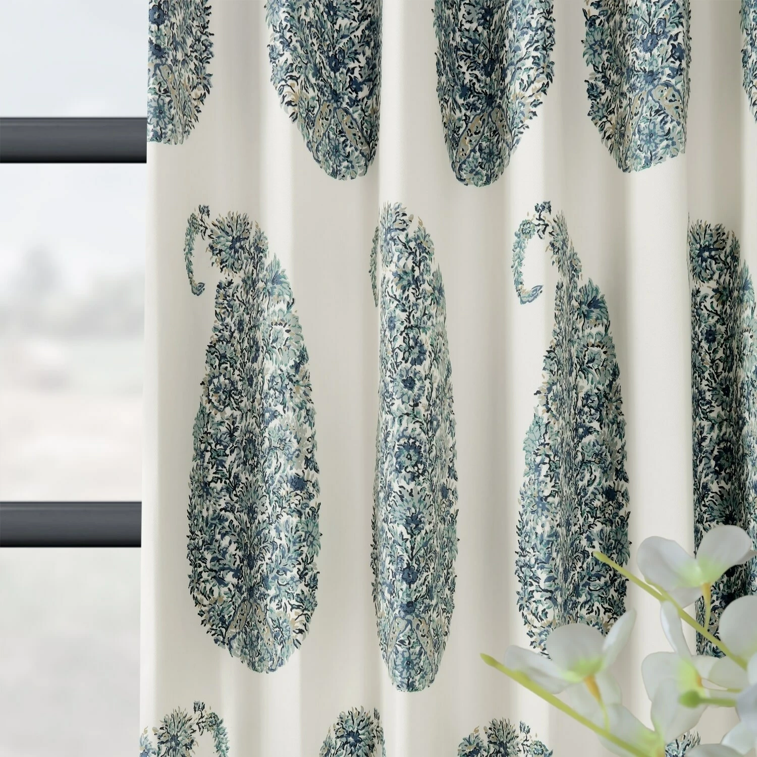 Wholesale 🛒 Exclusive Fabrics Paisley Park Printed Cotton Twill Curtain (1 Panel) Paisley Park Blue 👏 12 Wholesale 🛒 Exclusive Fabrics Paisley Park Printed Cotton Twill Curtain (1 Panel) Paisley Park Blue 👏 - Image 10