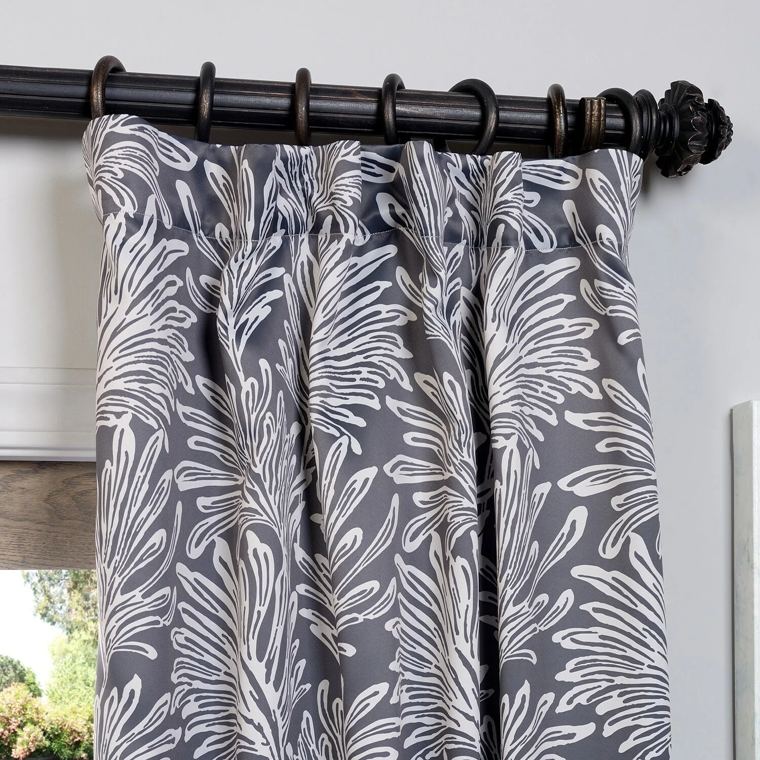 Buy 😍 Exclusive Fabrics Palm Room Darkening Curtain Panel Pair Flora Navy 🤩 13 Buy 😍 Exclusive Fabrics Palm Room Darkening Curtain Panel Pair Flora Navy 🤩 - Image 11