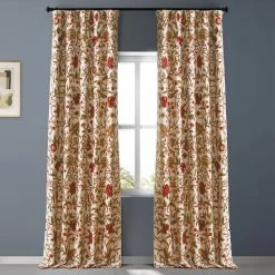 Promo 😍 Exclusive Fabrics Paloma Cotton Embroidered Crewel Curtain (1 Panel) ⌛