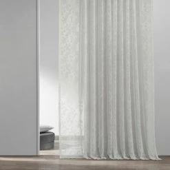 Flash Sale 🎉 Exclusive Fabrics Paris Scroll Patterned Faux Linen Sheer Curtain (1 Panel) ⌛ -Exclusive Fabrics SHOP Exclusive Fabrics Paris Scroll Patterned Faux Linen Sheer Curtain 281 Panel29 1