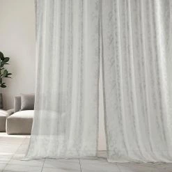 Flash Sale 🎉 Exclusive Fabrics Paris Scroll Patterned Faux Linen Sheer Curtain (1 Panel) ⌛ -Exclusive Fabrics SHOP Exclusive Fabrics Paris Scroll Patterned Faux Linen Sheer Curtain 281 Panel29 2