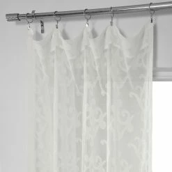 Flash Sale 🎉 Exclusive Fabrics Paris Scroll Patterned Faux Linen Sheer Curtain (1 Panel) ⌛ -Exclusive Fabrics SHOP Exclusive Fabrics Paris Scroll Patterned Faux Linen Sheer Curtain 281 Panel29 3