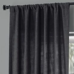 Best deal 👏 Exclusive Fabrics Pebble Weave Faux Linen Curtain (1 Panel) Nightshade Grey 🛒 -Exclusive Fabrics SHOP Exclusive Fabrics Pebble Weave Faux Linen Curtain 2