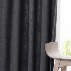 Best deal 👏 Exclusive Fabrics Pebble Weave Faux Linen Curtain (1 Panel) Nightshade Grey 🛒 -Exclusive Fabrics SHOP Exclusive Fabrics Pebble Weave Faux Linen Curtain 4