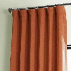 Cheapest 🥰 Exclusive Fabrics Persimmon Bellino Room Darkening Curtain (1 Panel) 😀 -Exclusive Fabrics SHOP Exclusive Fabrics Persimmon Bellino Blackout Curtain Panel 1