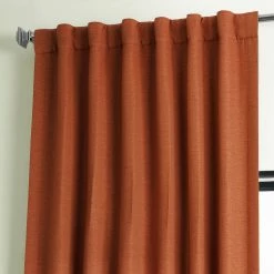 Cheapest 🥰 Exclusive Fabrics Persimmon Bellino Room Darkening Curtain (1 Panel) 😀 -Exclusive Fabrics SHOP Exclusive Fabrics Persimmon Bellino Blackout Curtain Panel 3