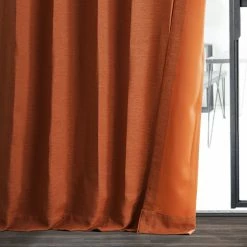 Cheapest 🥰 Exclusive Fabrics Persimmon Bellino Room Darkening Curtain (1 Panel) 😀 -Exclusive Fabrics SHOP Exclusive Fabrics Persimmon Bellino Blackout Curtain Panel 6