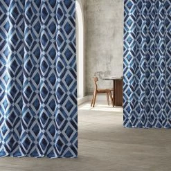Cheap 🌟 Exclusive Fabrics Piazza Blackout Room Darkening Curtain Panel Pair (2 Panels) Piazza Blue ⌛ -Exclusive Fabrics SHOP Exclusive Fabrics Piazza Blackout Room Darkening Curtain Panel Pair 1