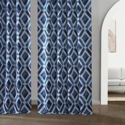 Cheap 🌟 Exclusive Fabrics Piazza Blackout Room Darkening Curtain Panel Pair (2 Panels) Piazza Blue ⌛ -Exclusive Fabrics SHOP Exclusive Fabrics Piazza Blackout Room Darkening Curtain Panel Pair 3