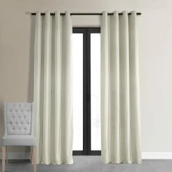 Wholesale ๐ Exclusive Fabrics Signature Grommet Velvet Blackout Curtain (1 Panel) Neutral Ground ๐