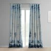 Flash Sale 🥰 Exclusive Fabrics Raindrops Printed Linen Textured Blackout Curtain (1 Panel) Raindrops Blue ❤️